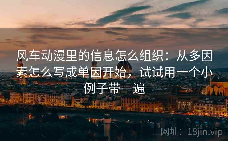风车动漫里的信息怎么组织：从多因素怎么写成单因开始，试试用一个小例子带一遍
